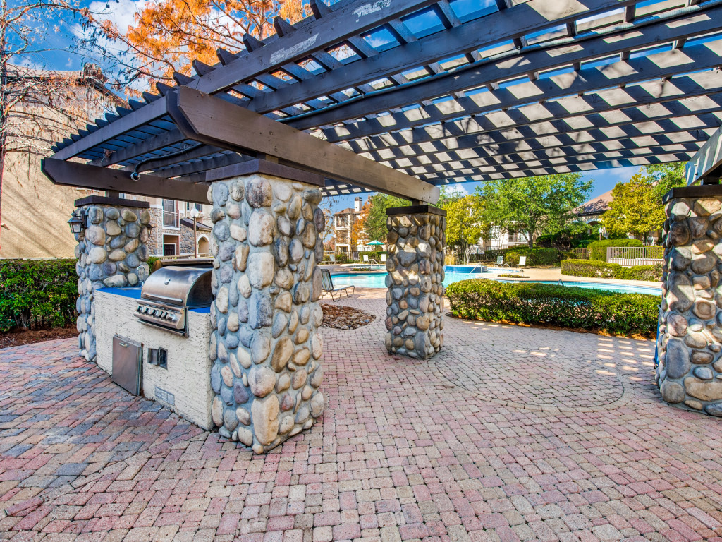poolside cabana with grilling station
